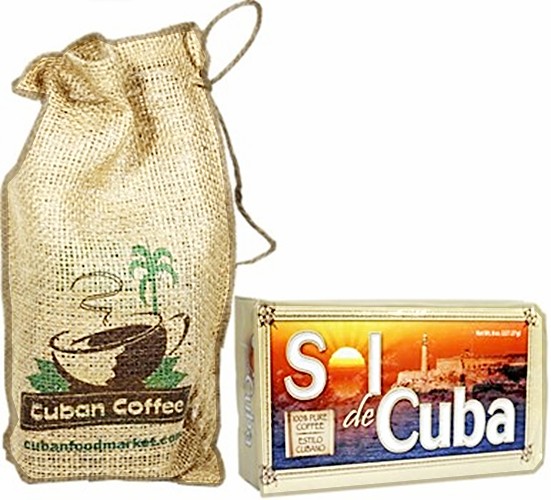 Sol de Cuba ground coffee. 8oz with burlap bag